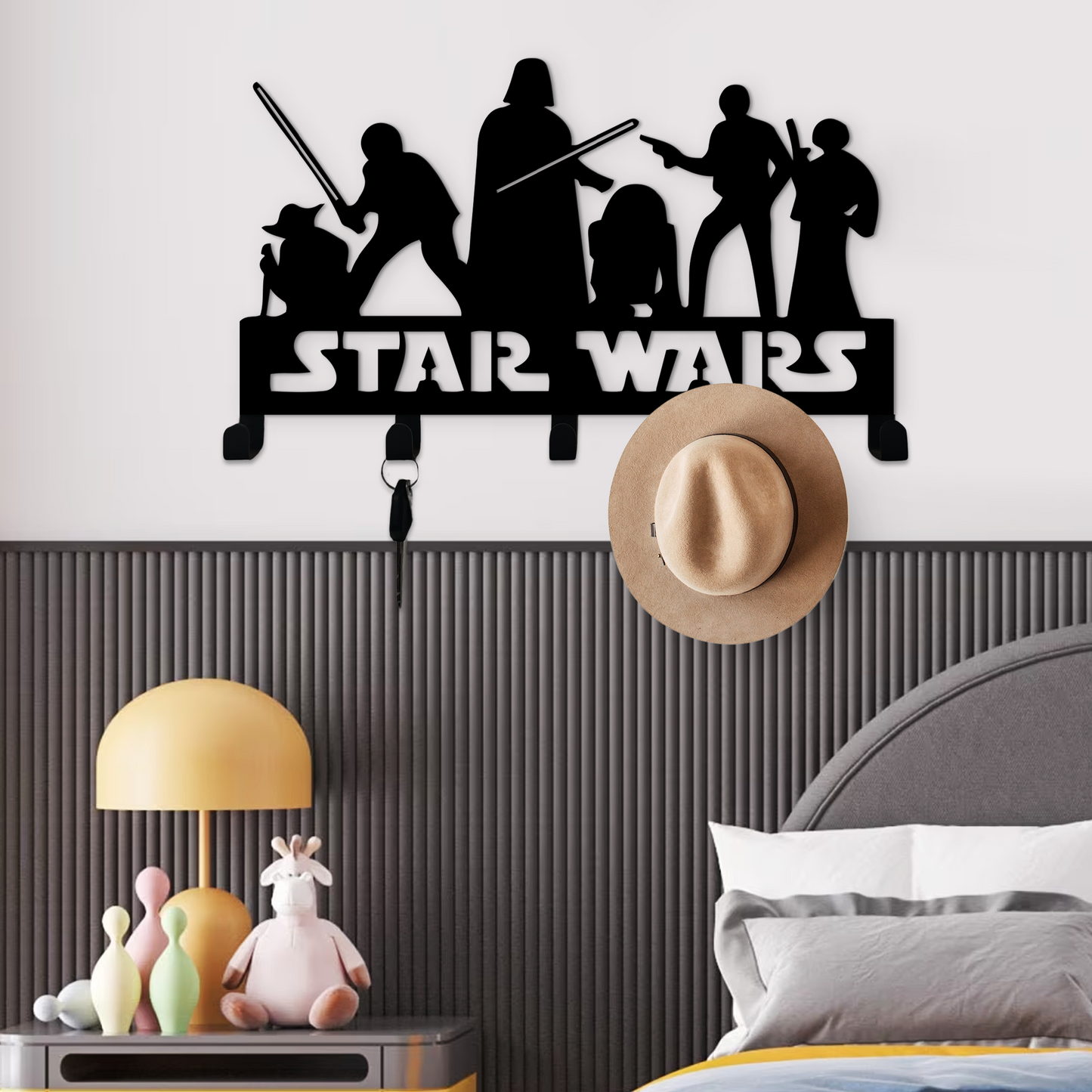 Star Wars Character Key Hangers - Disney Theme Metal Hanger - Game Room Wall Decor