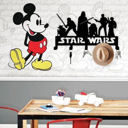 Star Wars Character Key Hangers - Disney Theme Metal Hanger - Game Room Wall Decor