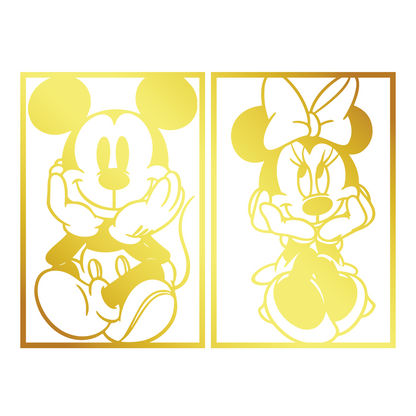 Mickey & Minnie Couple Metal Wall Art, Disney Wall Line Art, Nursery Wall Art