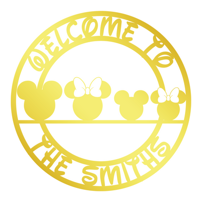 Mickey Head Welcome Metal Sign