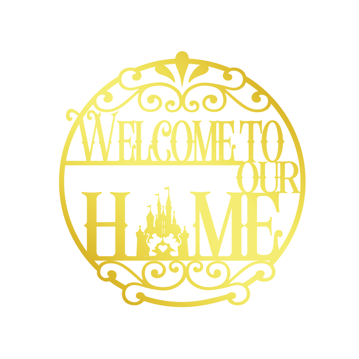 Welcome To Our Home Metal Wall Art, Mickey Castle Sign, Disney Home Decor