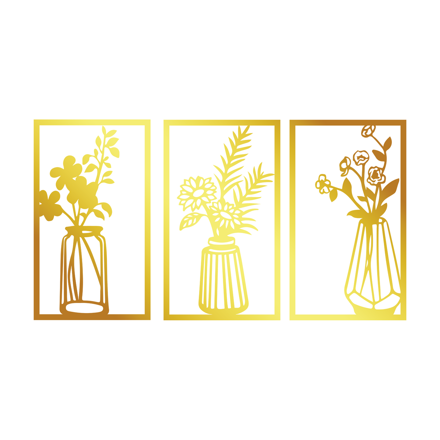 Home office Laser Cut Metal Flower Pot Wall Art