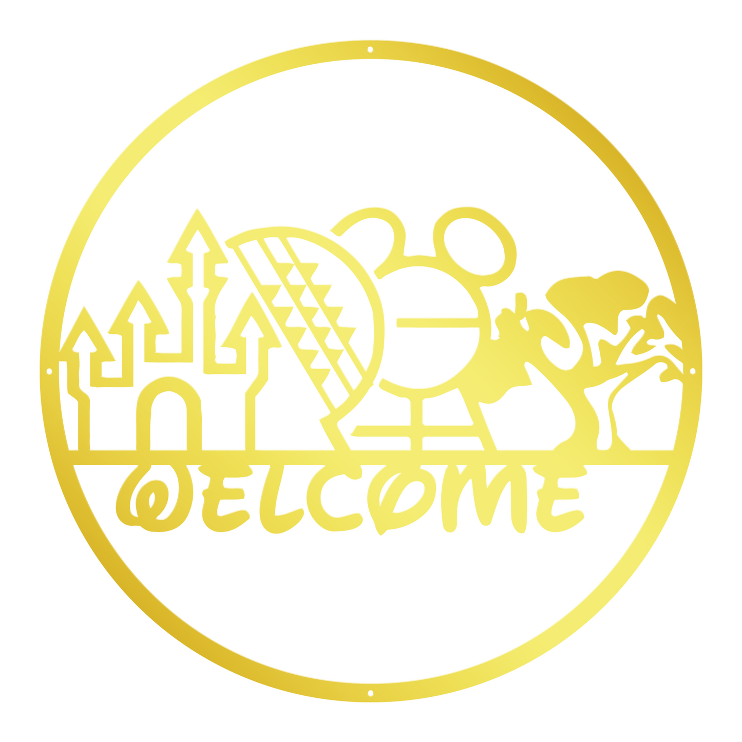 Welcome Disney Park Metal Sign - Disney Style Metal