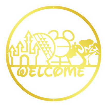 Welcome Disney Park Metal Sign - Disney Style Metal