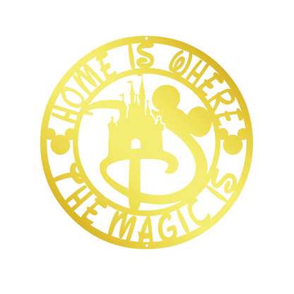 Home Is Where The Magic Is Metal Wall Art, Disney Home Wall Deocr