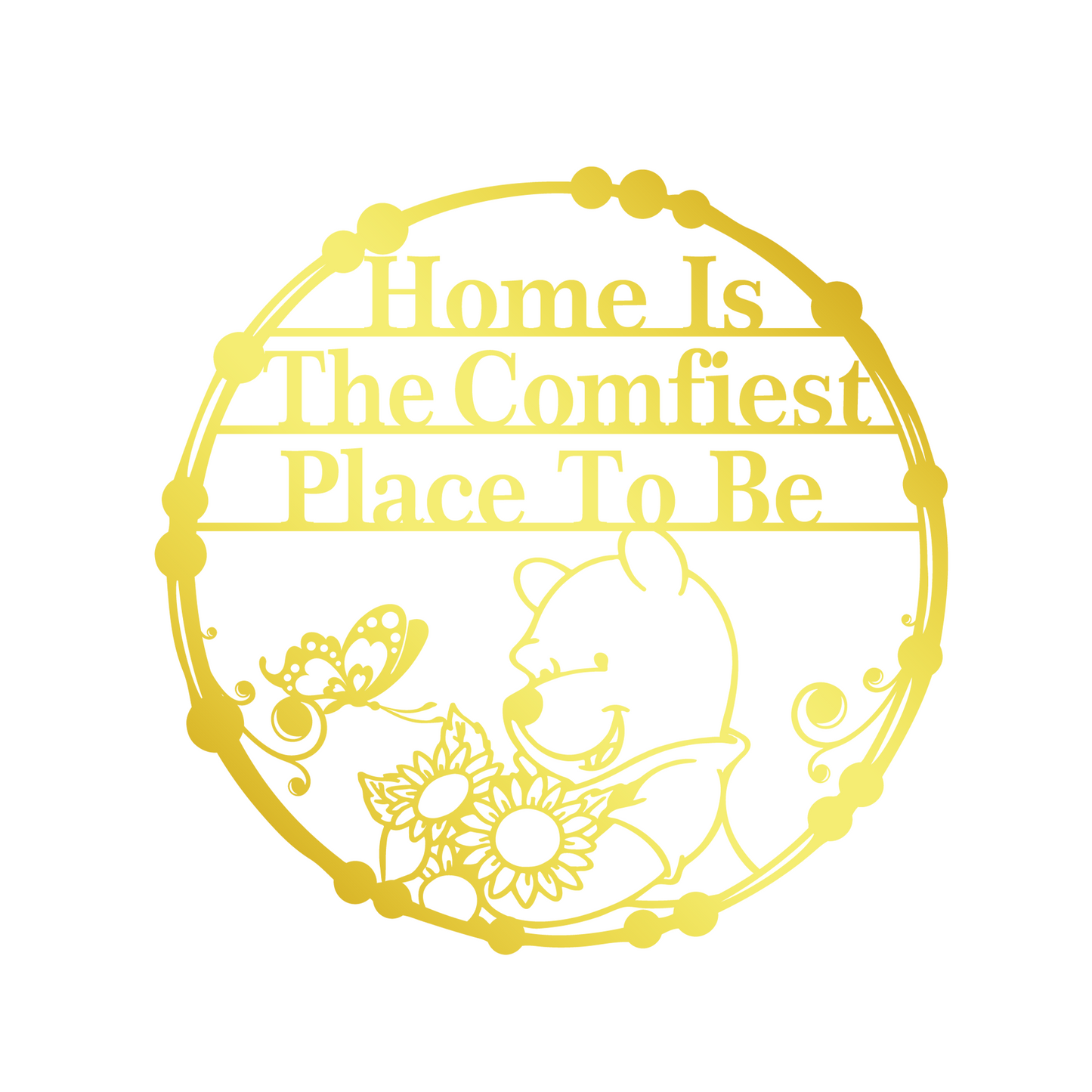 Home Is The Comfiest Place To Be Metal Wall Art, Welcome Entry Sign