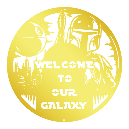 Welcome To Our Galaxy Metal Sign, Mandalorian Metal Sign, Star War Quote Metal Sign, Home And Wall Decor, Front Door Decor, Winter Decor, Housewarming Gifts, Christmas Gifts