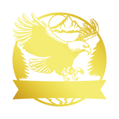 Custom Eagle's Nest Metal Sign, Monogram Name Metal Sign, Metal Sign Wall Art Decor