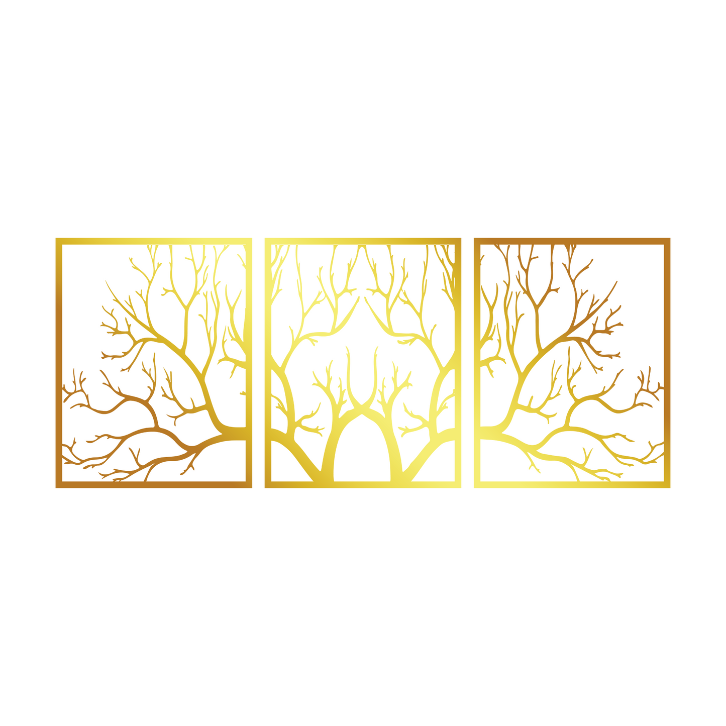 Large Metal Tree Branch Wall Art 3 Panels - Tree of Life Metal Wall Decor