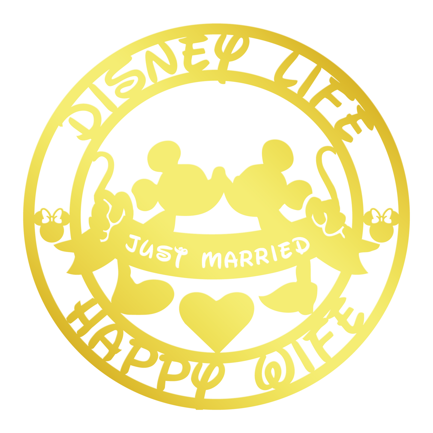 Disney life happy wife Metal Sign - Mickey & Minnie Kissing Sign