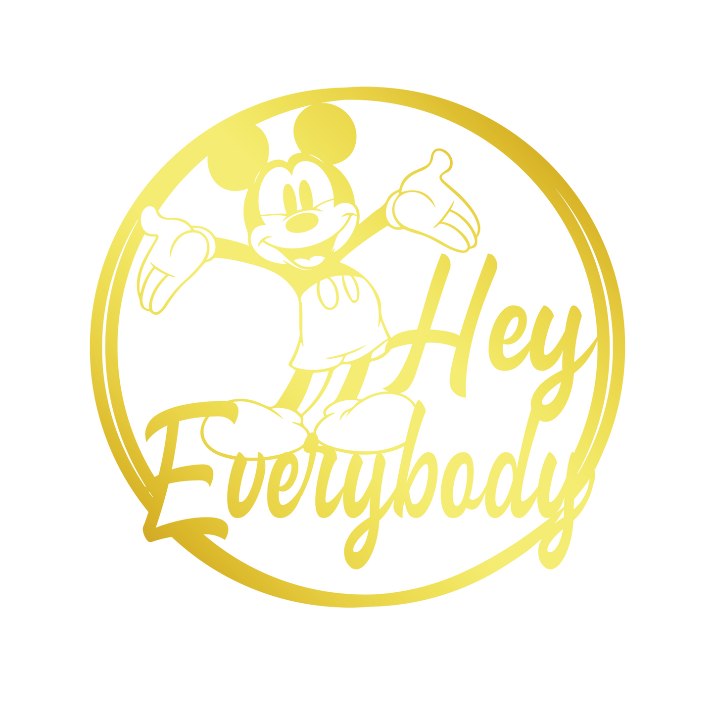 Hey Everybody Mickey Metal Wall Art, Disney Wall Decor, Gift For Kids