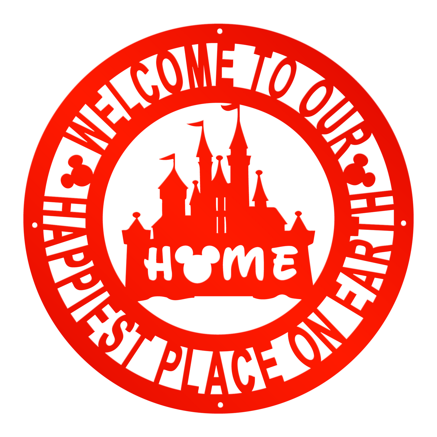 Disney Castle Welcome Metal Sign, Home and Wall Decor, Front Door Decor, Disney Quotes Metal Sign, Housewarming Gifts