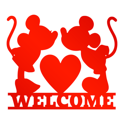 Welcome Metal Sign, Mickey And Minnie Metal Sign, Couple Metal Sign, Disney Wall Decor, Home and Wall Decor, Housewarming Gifts, Christmas Gifts