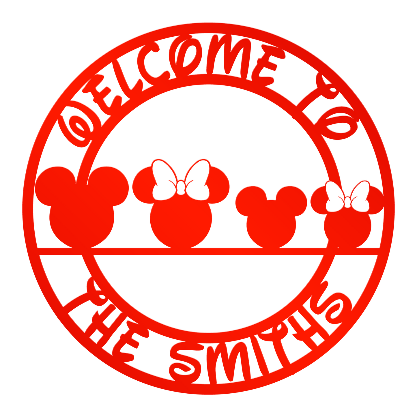 Mickey Head Welcome Metal Sign