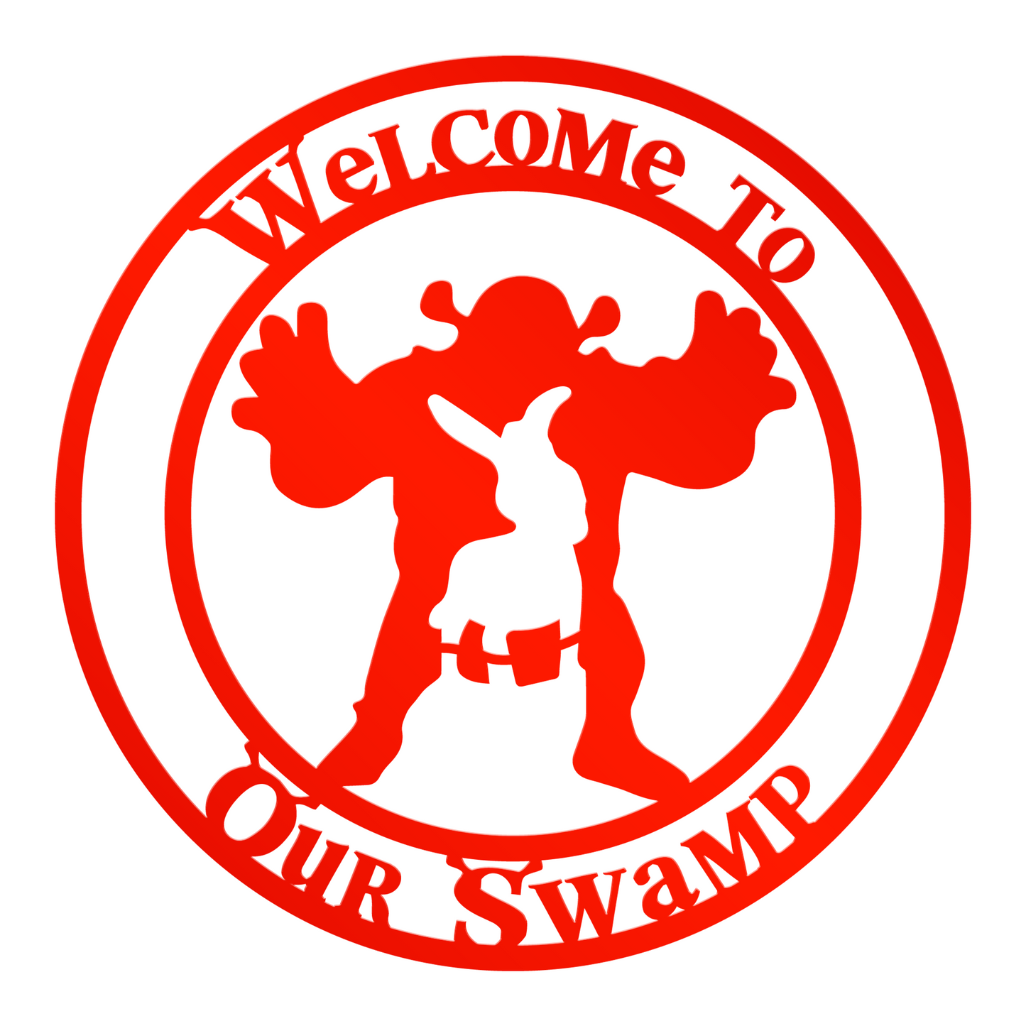 Welcome To Our Swamp Metal Sign - Funny Shrek Entrance Sign