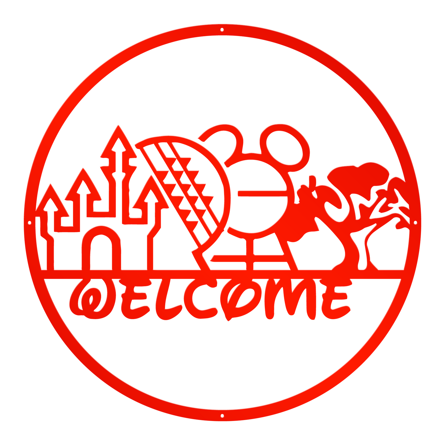 Welcome Disney Park Metal Sign - Disney Style Metal