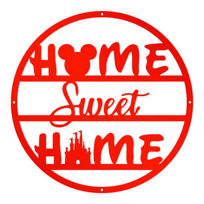 Home Sweet Home Metal Sign, Disney Metal Sign, Mickey And Castle Sign, Home And Wall Decor, Christmas Deocr, Housewarming Gifts