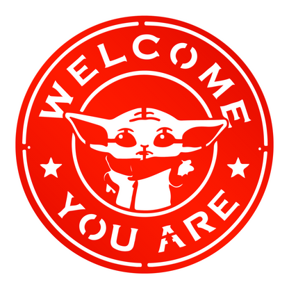 Welcome You Are Cute Stitch Metal Sign, Stitch Home Entry Sign, Winter Festive Metal Decor, Christmas Decoration Metal Sign, Home And Wall Decor, Christmas Gifts