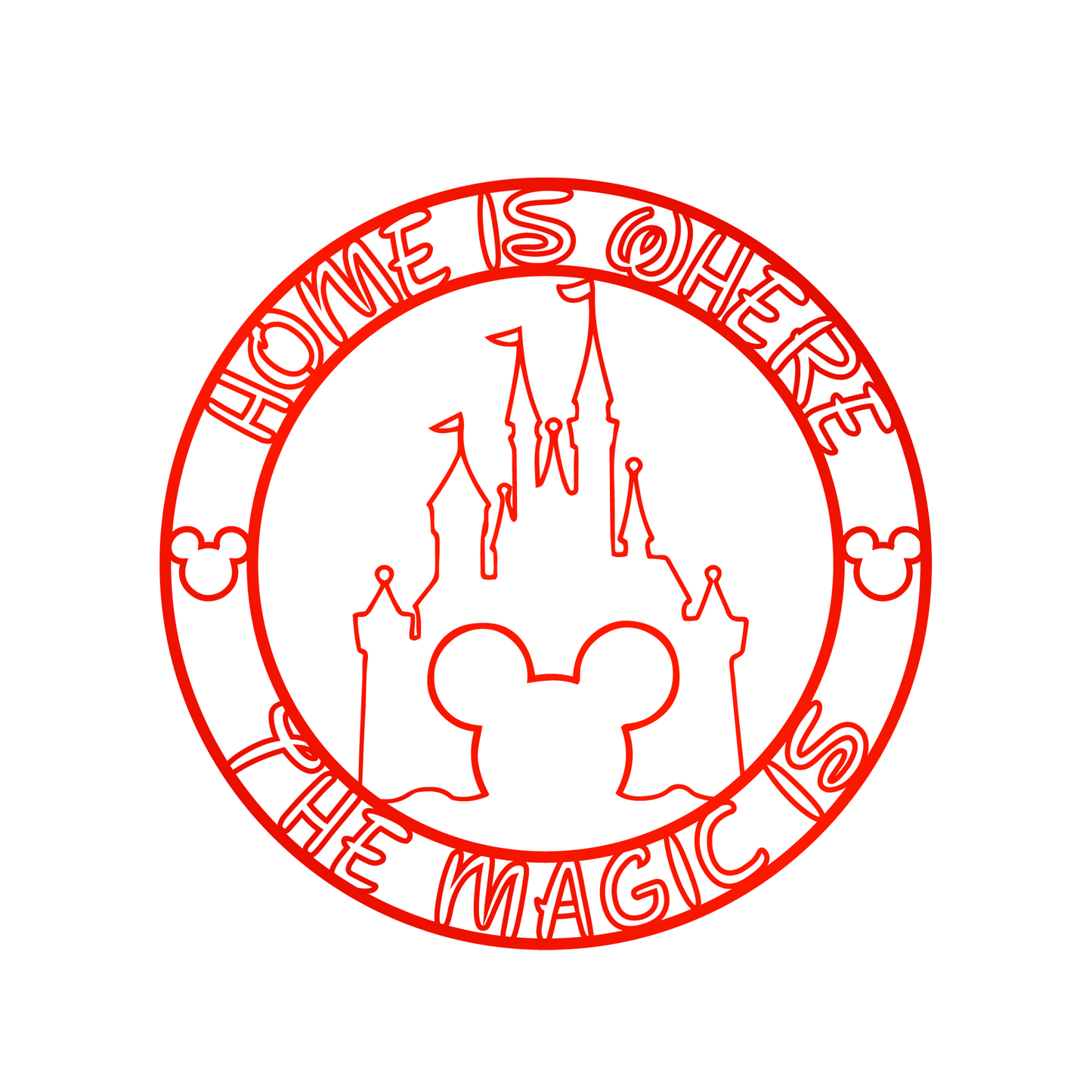 Home Is Where The Magic Is Metal Wall Art, Disney Home Wall Deocr, Mickey Castle Sign