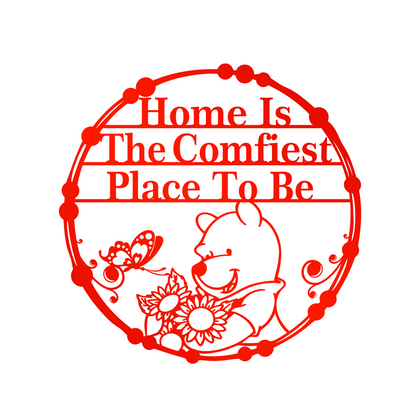 Home Is The Comfiest Place To Be Metal Wall Art, Welcome Entry Sign