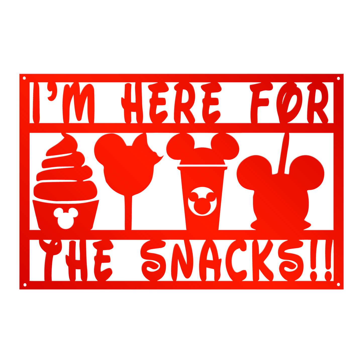 I'm Here For The Snacks Metal Sign, Disneyland Metal Sign, Funny Quote Metal Sign, Kitchen Decor, Dining Room Decor, Gift For Chef, Christmas Gifts