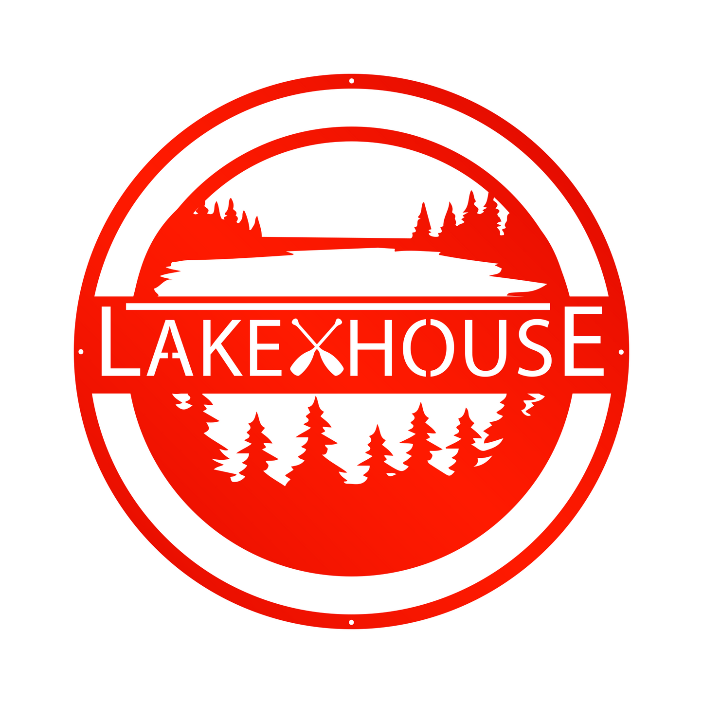 Customized Lakehouse Metal Sign, Lakehouse Wall Decor, Personalized Family Name Sign