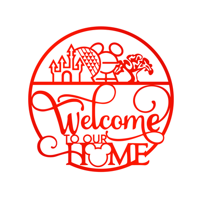 Welcome To Our Home Metal Wall Art, Home Entrance Deocr