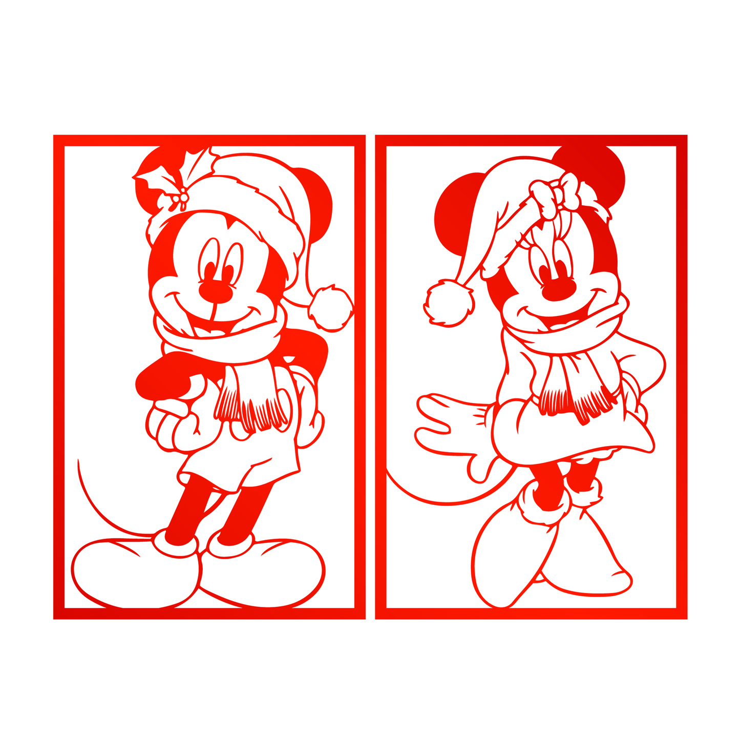 Mickey & Minnie Couple Metal Wall Art, Nursery Wall Art, Christmas Wall Decor