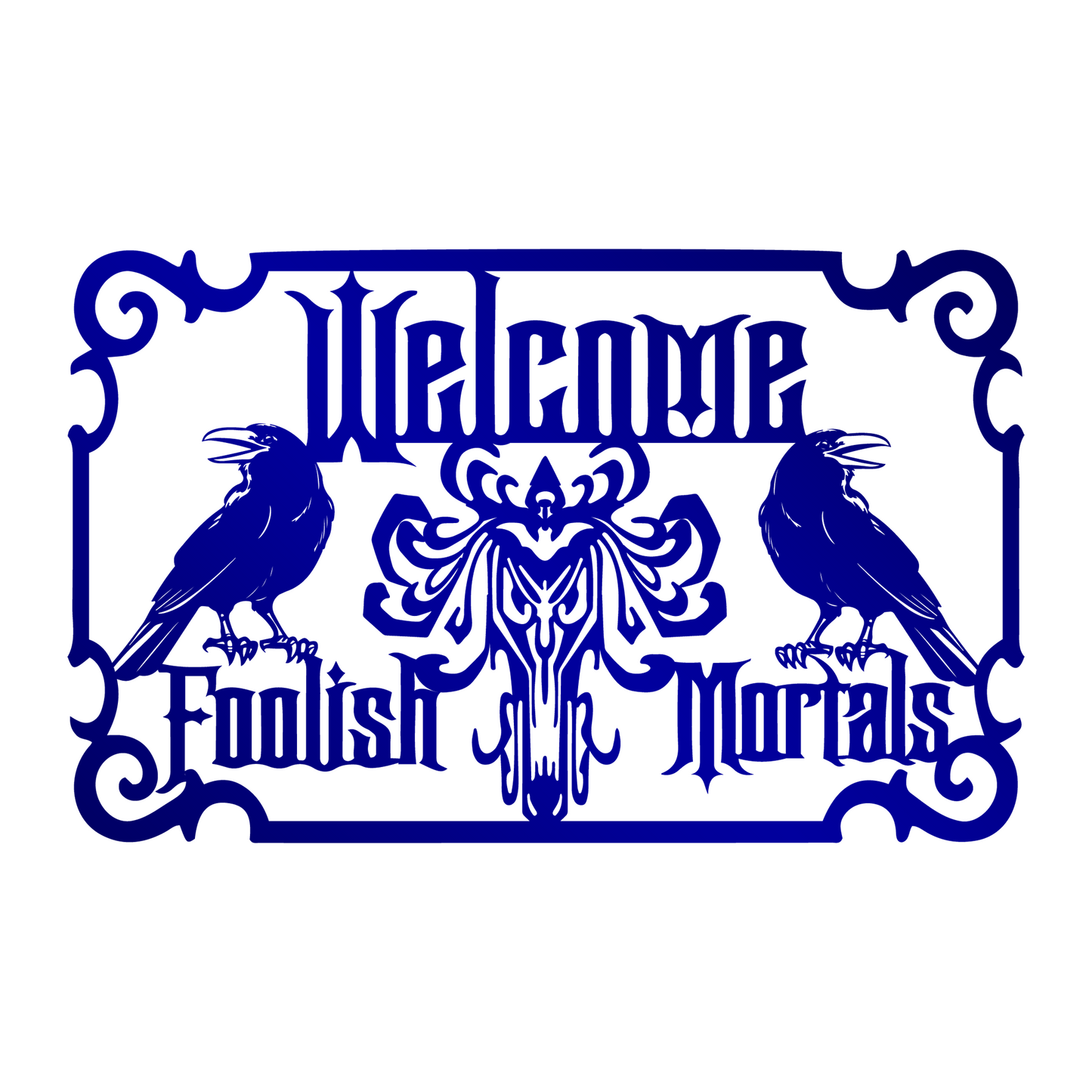 Welcome Foolish Mortals Metal Wall Art, Haunted Mansion Ghosts Entrance Decor