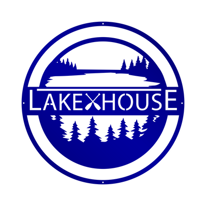 Customized Lakehouse Metal Sign, Lakehouse Wall Decor, Personalized Family Name Sign