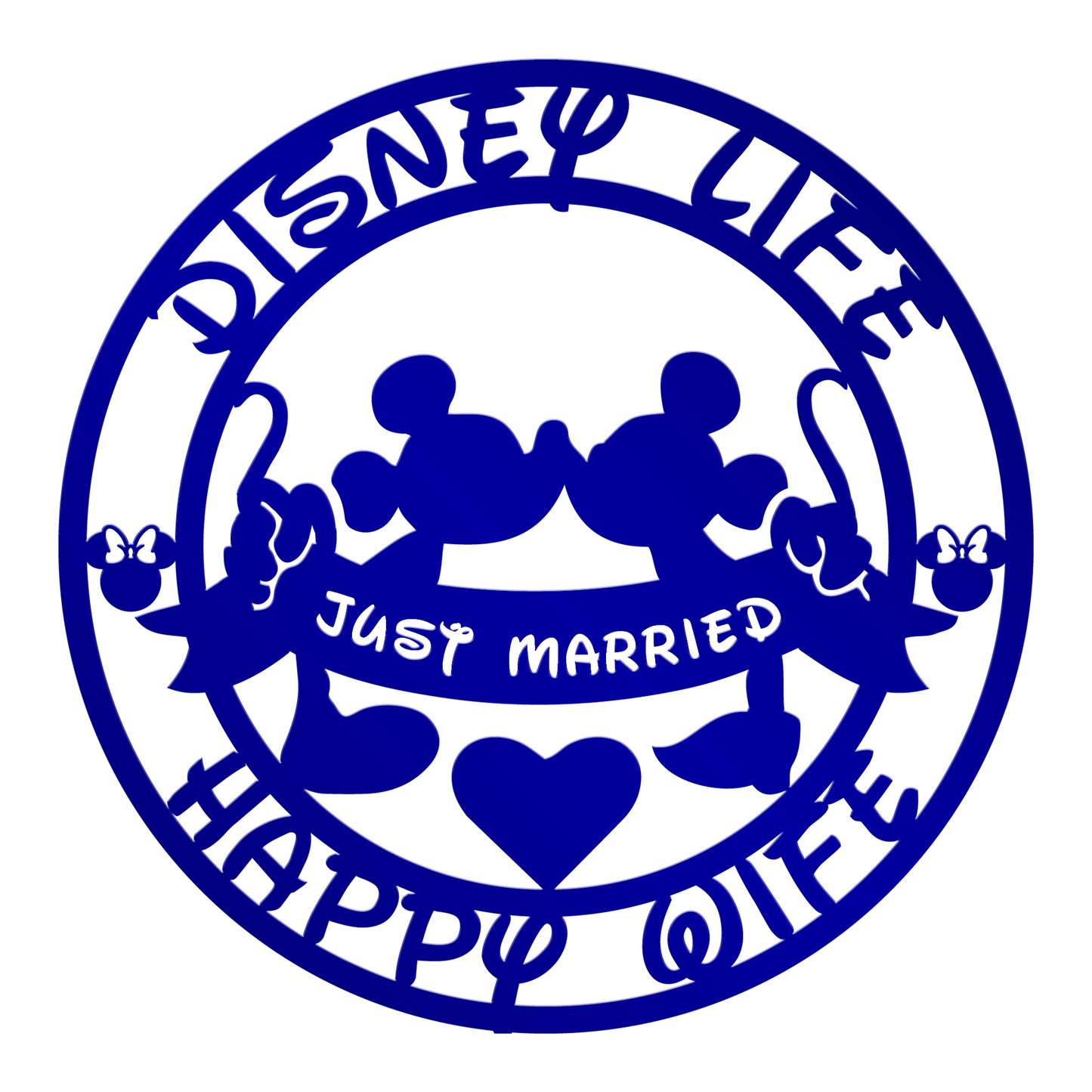 Disney life happy wife Metal Sign - Mickey & Minnie Kissing Sign