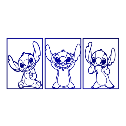 Cute Expressions Stitch Metal Wall Art, Nursery Wall Art, Gifts For Kids