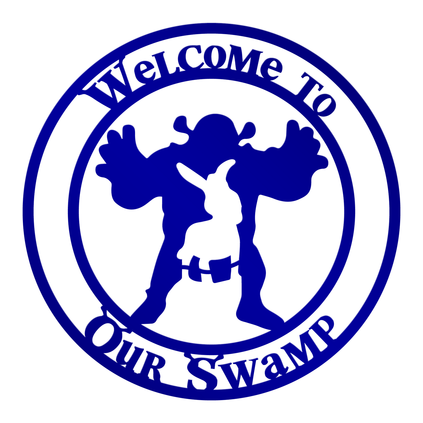 Welcome To Our Swamp Metal Sign - Funny Shrek Entrance Sign