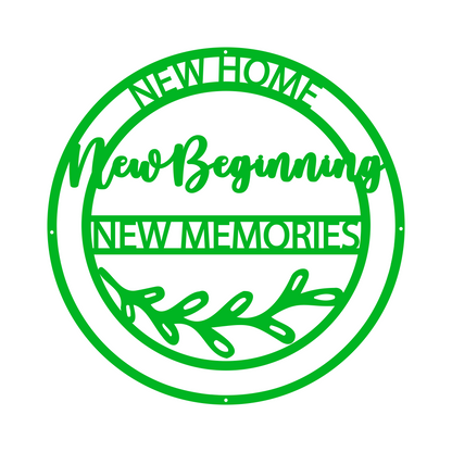 Personalized New Home New Beginning New Memories Metal Sign