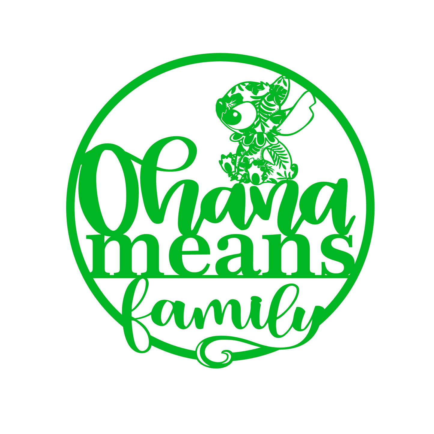 Ohana Means Family Metal Wall Art, Cute Stitch Home Entrance Sign