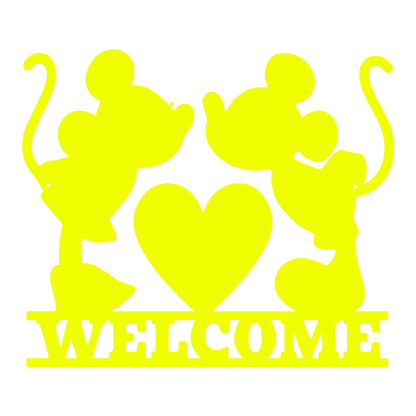 Welcome Metal Sign, Mickey And Minnie Metal Sign, Couple Metal Sign, Disney Wall Decor, Home and Wall Decor, Housewarming Gifts, Christmas Gifts