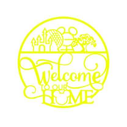 Welcome To Our Home Metal Wall Art, Home Entrance Deocr