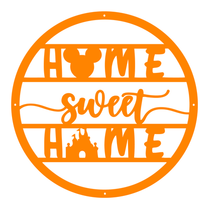 Home Sweet Home Metal Sign, Disney Metal Sign, Mickey Face And Castle Sign, Home And Wall Decor, Christmas Gifts, Housewarming Gifts