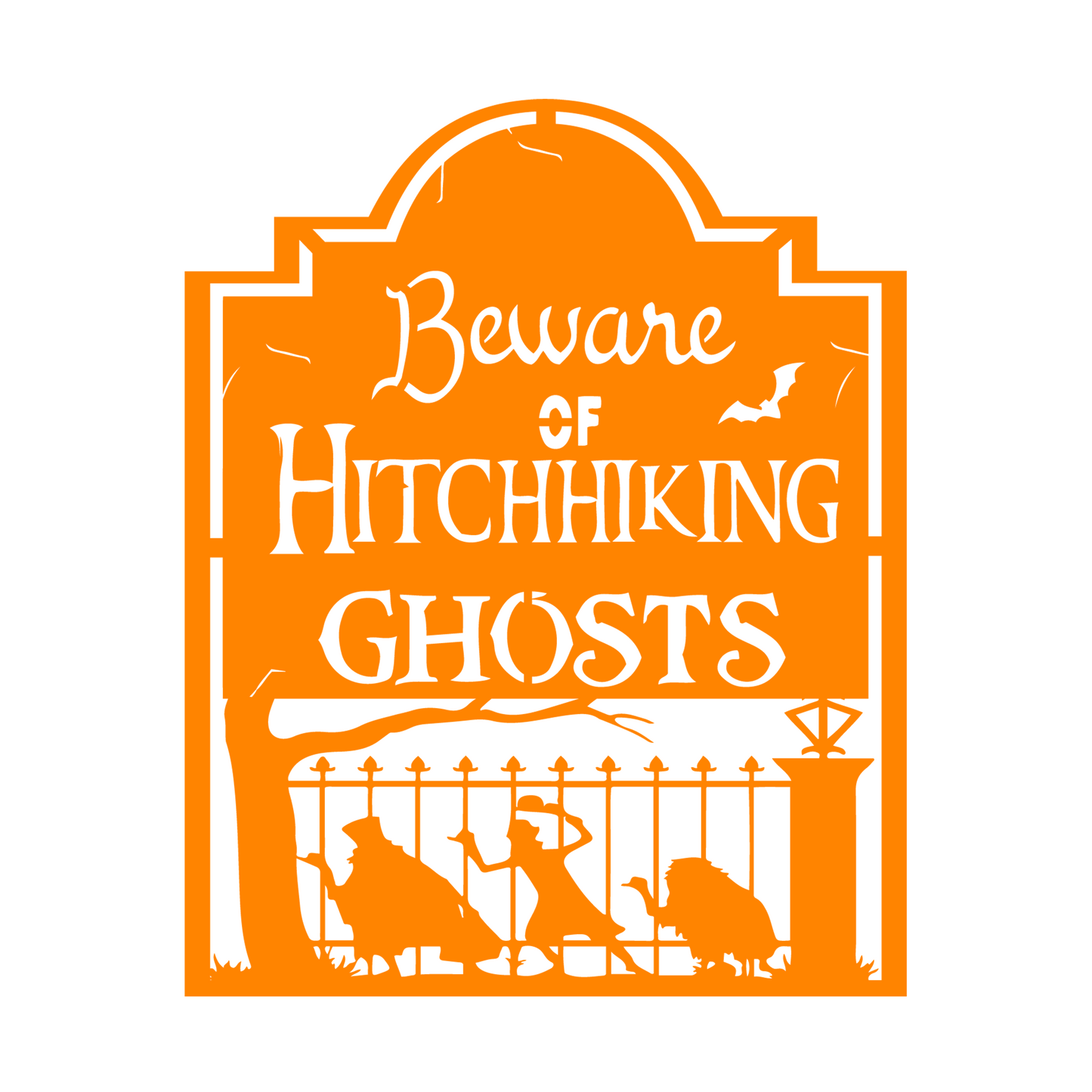 Beware Of Hitchhiking Ghosts Metal Wall Art, Haunted Mansion Ghosts Entrance Decor