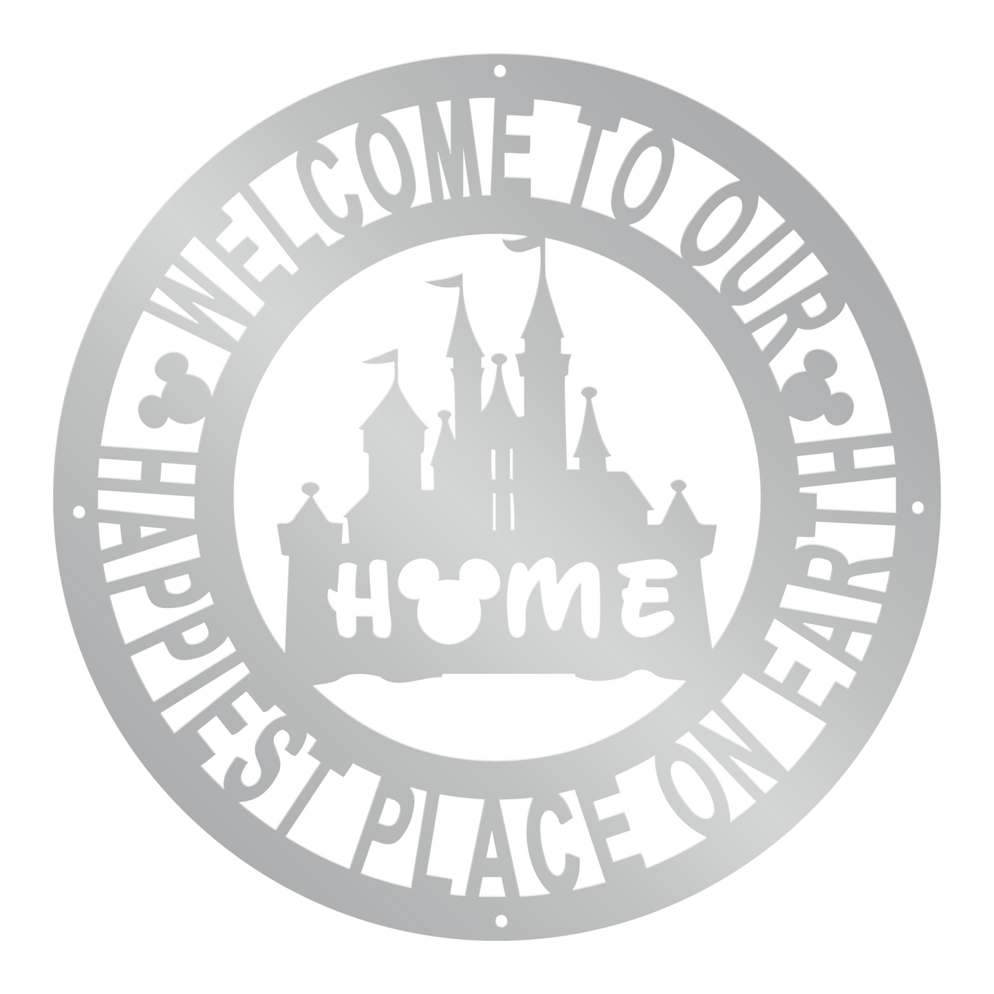 Disney Castle Welcome Metal Sign, Home and Wall Decor, Front Door Decor, Disney Quotes Metal Sign, Housewarming Gifts