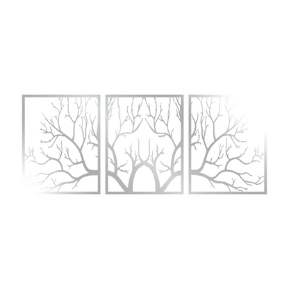 Large Metal Tree Branch Wall Art 3 Panels - Tree of Life Metal Wall Decor