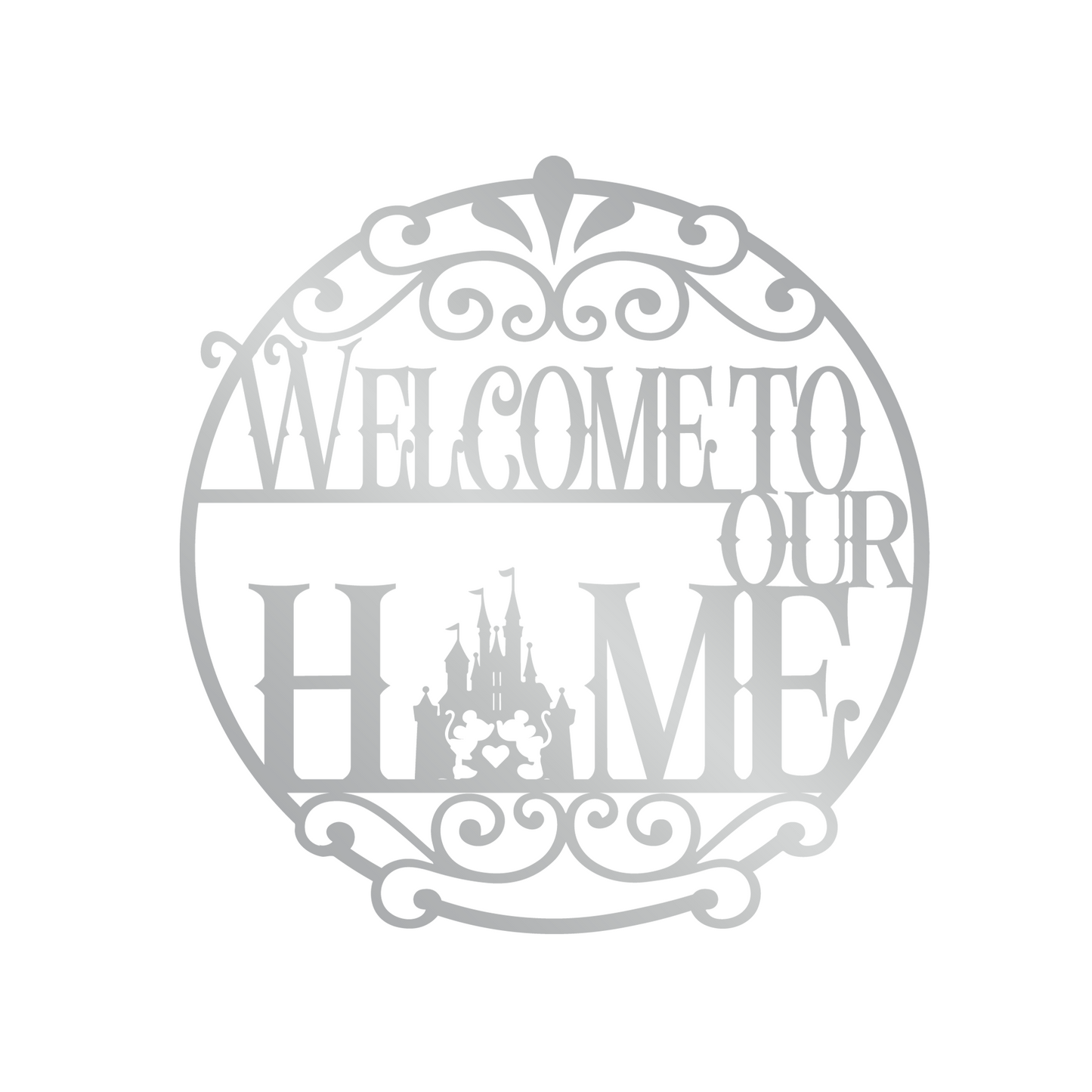 Welcome To Our Home Metal Wall Art, Mickey Castle Sign, Disney Home Decor