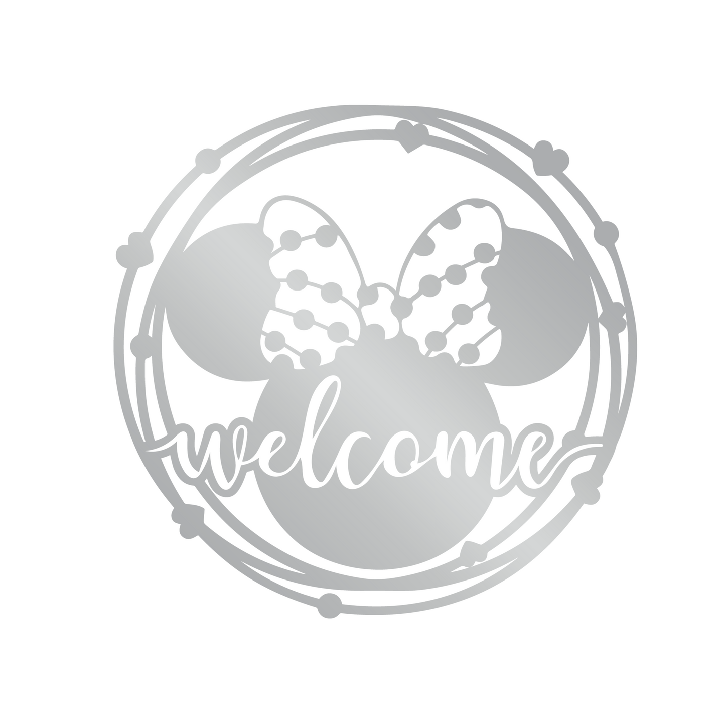 Welcome Mickey And Minnie Metal Wall Art, Disney Theme Home Decor