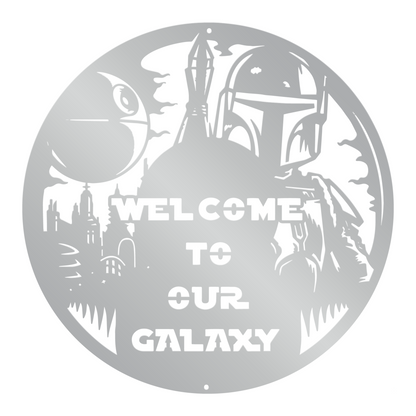 Welcome To Our Galaxy Metal Sign, Mandalorian Metal Sign, Star War Quote Metal Sign, Home And Wall Decor, Front Door Decor, Winter Decor, Housewarming Gifts, Christmas Gifts