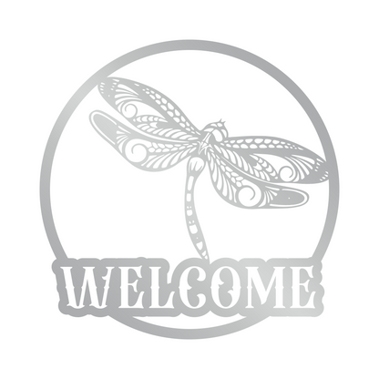 Dragonfly Monogram Metal Sign, Dragonfly Metal Sign