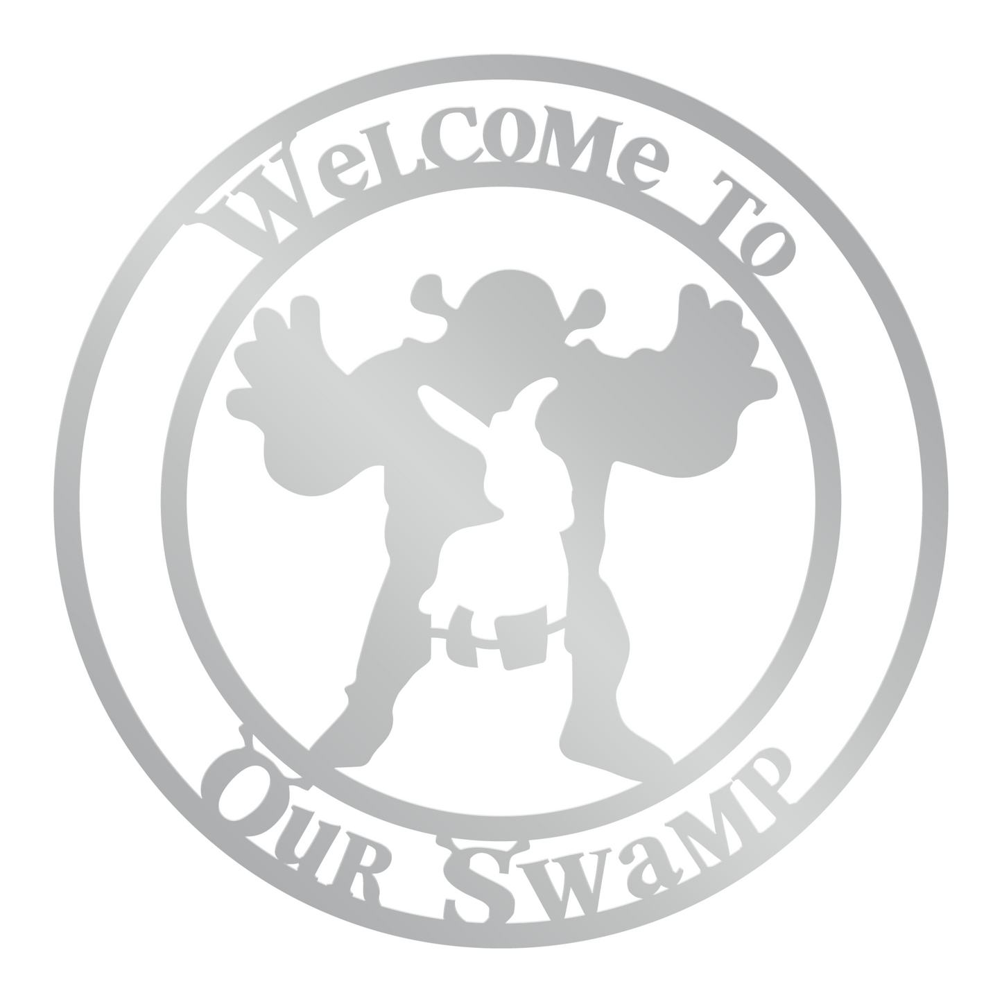 Welcome To Our Swamp Metal Sign - Funny Shrek Entrance Sign