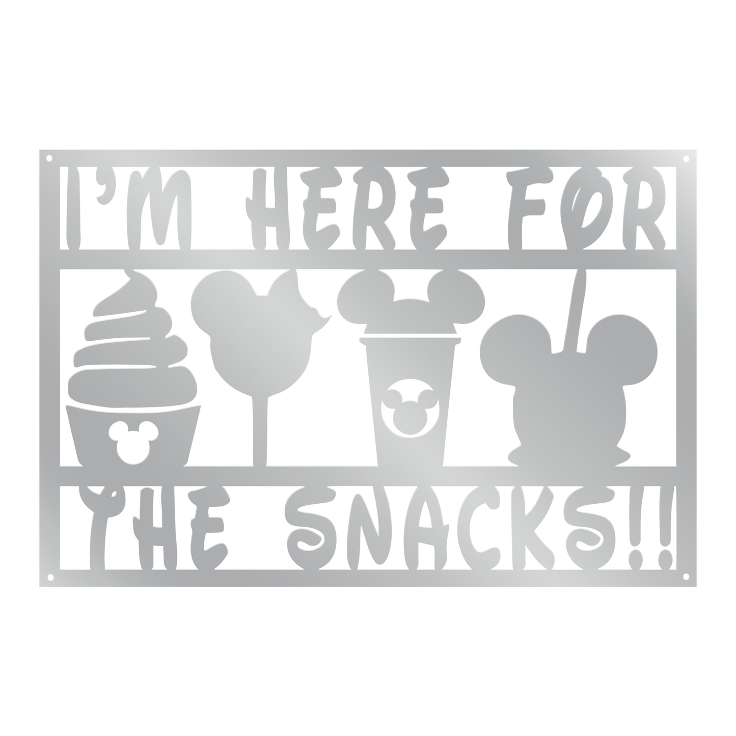 I'm Here For The Snacks Metal Sign, Disneyland Metal Sign, Funny Quote Metal Sign, Kitchen Decor, Dining Room Decor, Gift For Chef, Christmas Gifts