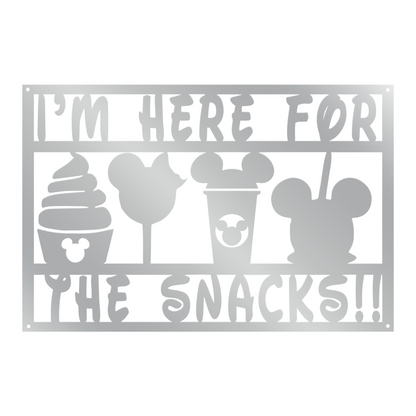 I'm Here For The Snacks Metal Sign, Disneyland Metal Sign, Funny Quote Metal Sign, Kitchen Decor, Dining Room Decor, Gift For Chef, Christmas Gifts