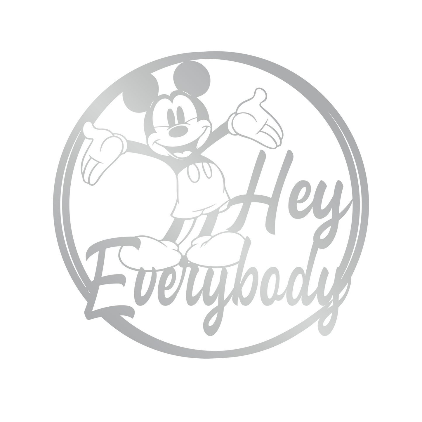 Hey Everybody Mickey Metal Wall Art, Disney Wall Decor, Gift For Kids