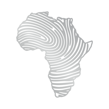 Africa Metal Wall Art - Fingerprint Metal Wall Map